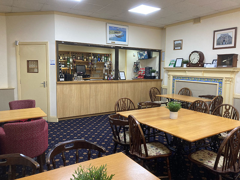 The bar at Southampton Masonic Hall